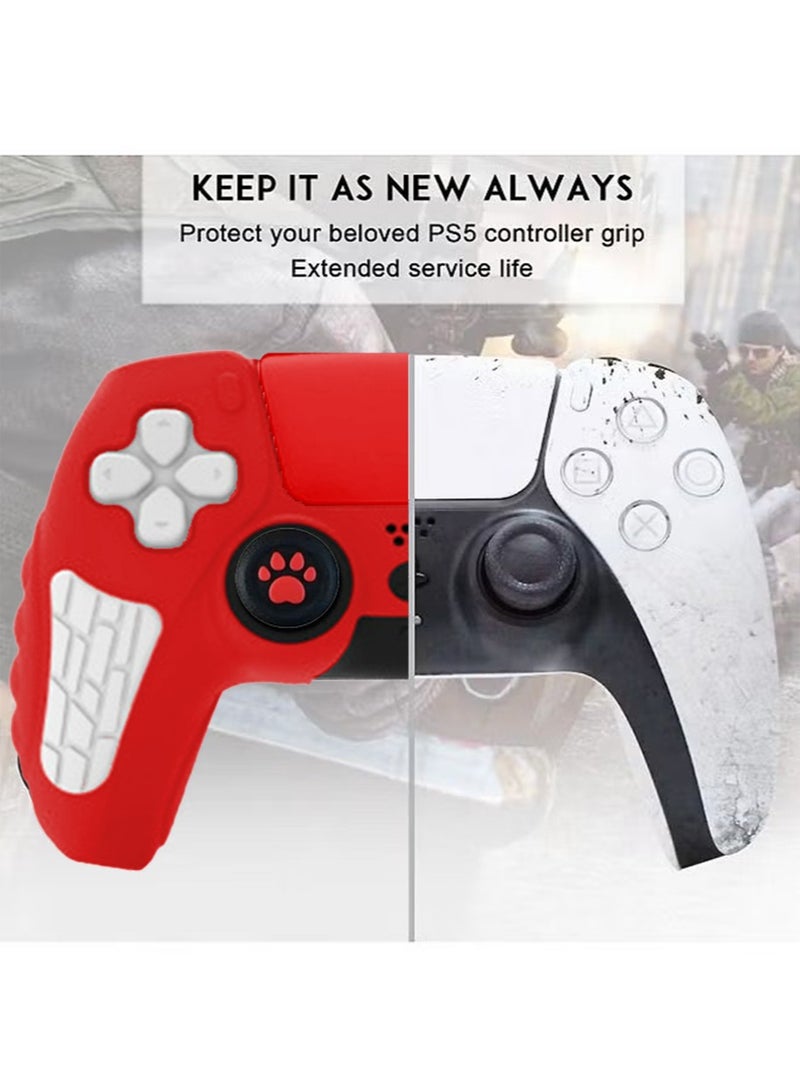 IINE Case Cover for PS5/PS5 Slim Wireless Controller for Dual Sense Leather Texture Soft Silicone Protection Anti-scratch Anti-fall Case Cover Electronic game Machine Accessories - Image 5